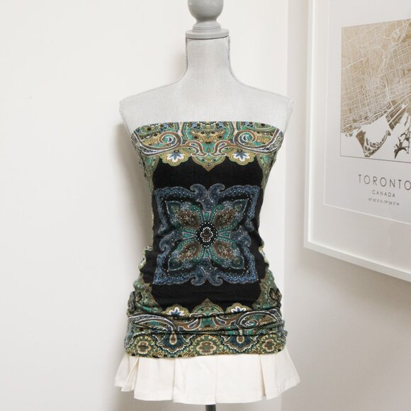 Boho Mandala Print Tunic Tube Top 🍃 FOREVER 21 - Picture 1 of 7